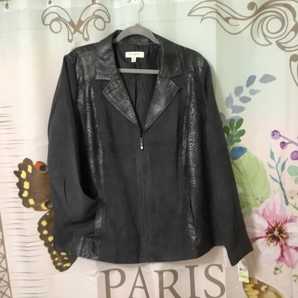 NWT~Studio Works~Gray~Size 18~Zip Front Jacket - Picture 1 of 9